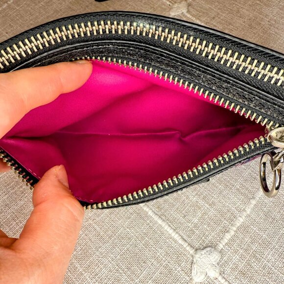 Coach Poppy Tartan Clutch - Purple Canvas w/ Glitter CC Logo - Picture 6 of 7